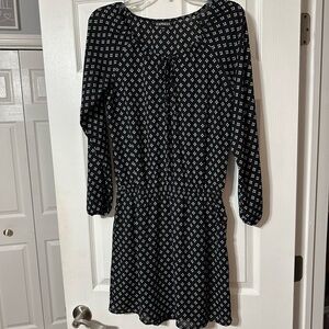 Express Diamond/Floral Pattern Tie Front Dress